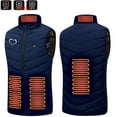 thumbnail image 2 of WREESH Unisex Plus Size Heated Vest Casual Printed Vest Stand Collar Vest Electric Heating Jackets Outdoor Lightweight Vest with 4 Heating Zones ?Battery Not Included Blue A, 2 of 4