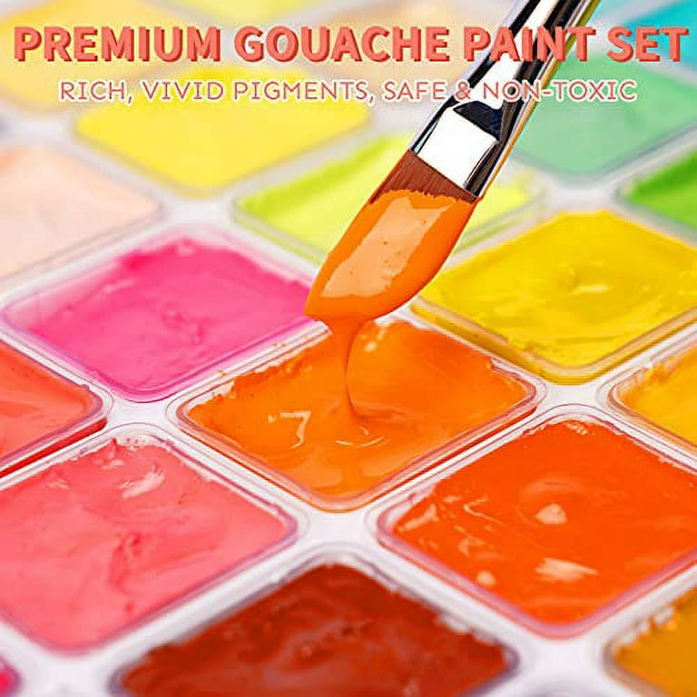 HIMI Gouache Paint Set, 56 Colours x 30ml/1oz with a Portable Carrying  Case, Unique Jelly Cup Design, Non-Toxic, Guache Paint for Canvas  Watercolor Paper - Perf…