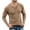 Khaki, variant on Bosfbaoi Henley Shirts for Men Long Sleeve Heather Slub Knit Button Placket Slim Fit Casual Top