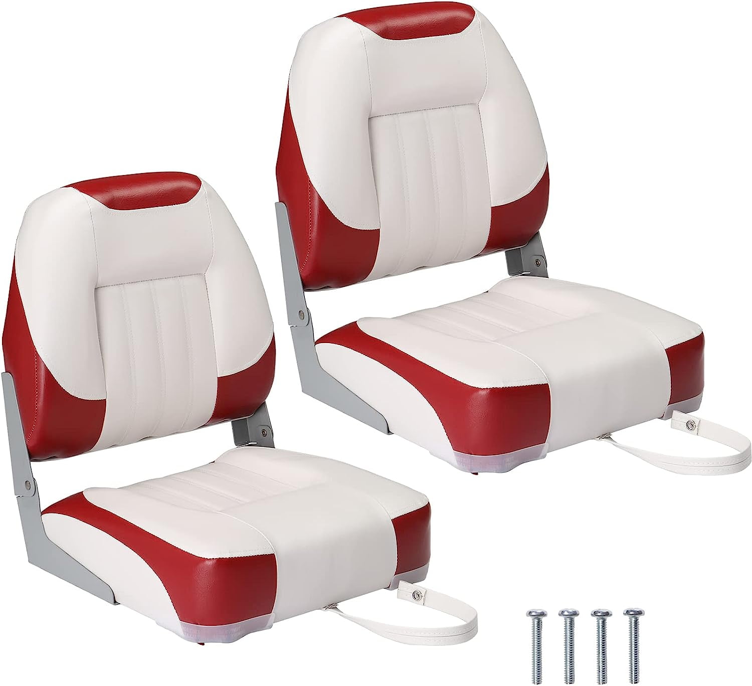 PEXMOR Low/High Back Boat Seats, Folding Boat Seats 2 Pack Thick Soft