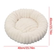 thumbnail image 3 of Calming Donut Dog Bed for Small Dogs & Cats, Washable Round Plush Cuddler, Anti-Anxiety Sleeping Cushion, 40x40cm, 3 of 7