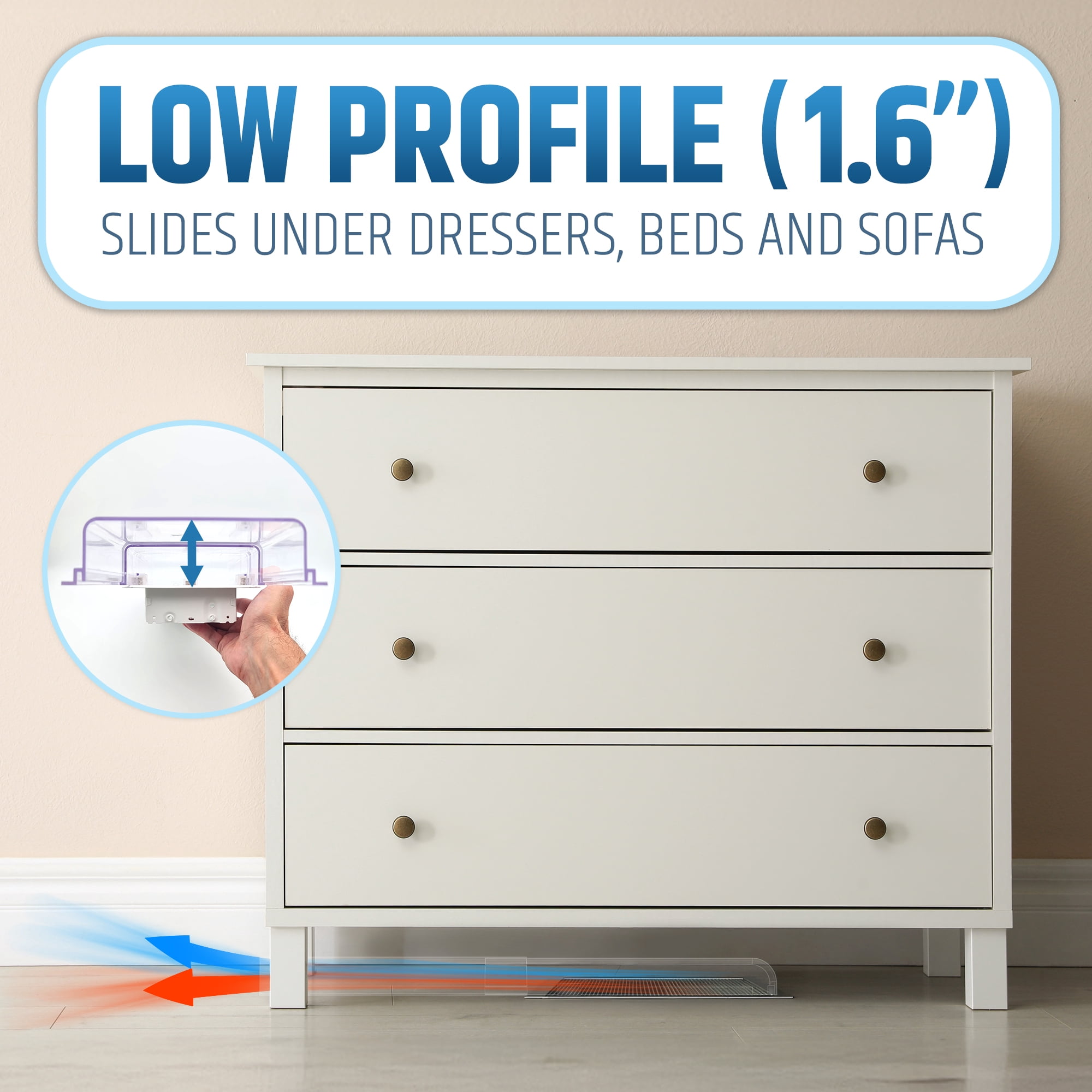Powerful Magnetic Air Vent Deflector Sideways (Side Extender) - 3 Strong Neodymium Magnets (Upgraded Patented Design) - Fits 3"-6" Wide Floor/Wall/Ceiling Vents - 1.6"(H) - Adjustable from 12” to 23”