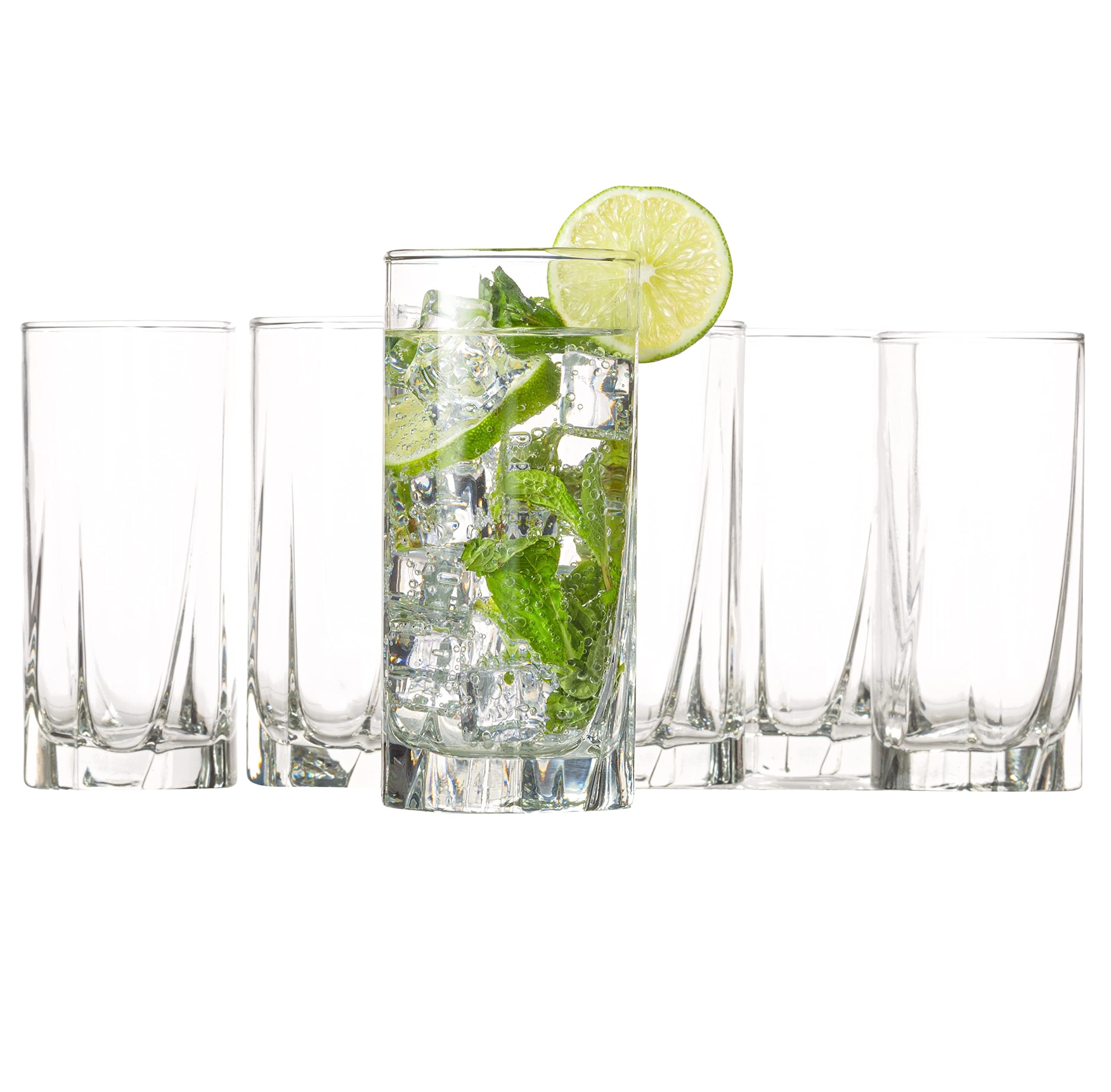 Vikko Drinking Glasses, 12 Oz Drinking Glasses Set of 6, Crystal Clear