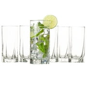 Vikko Drinking Glasses, 12 Oz Drinking Glasses Set of 6, Crystal Clear Glass Cups for Water or Juice, Highball Glass Tumbler & Water Glasses for Drinking