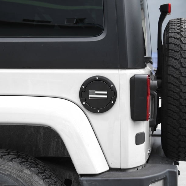 Aluminum Fuel Filler Door Cover Gas Tank Cap for Jeep Wrangler JK 2007