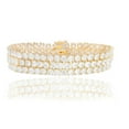 thumbnail image 2 of ADIRFINE 18K Gold Plated Three Row 3mm Oval Cubic Zirconia Tennis Bracelet, 2 of 2