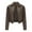 Brown, variant on Scyoekwg Womens Coats Leather Jacket Moto Biker Coat Long Sleeve Trendy Casual Solid Color Button Lapel Short Leather Coats Fall Coats Vintage Coats(Beige,M)