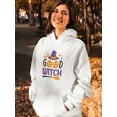 thumbnail image 2 of Good Witch. Hat And Pumpkins  Hoodie Women -Image by Shutterstock, Female XX-Large, 2 of 4