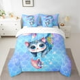 thumbnail image 2 of Erosebridal Cute Cat Mermaid Bedding King Size, Blue Fish Scales Comforter Sets with Sheets, Animal Bedroom Decor Ultra Soft 7-Piece, 2 of 4