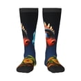 thumbnail image 2 of Lsque Playful Colorful Dragons Flowers Printed Crew Socks Men's Women's LightWeight Thin Casual Calf Socks ,Knee High Socks,Cotton Socks, 2 of 9
