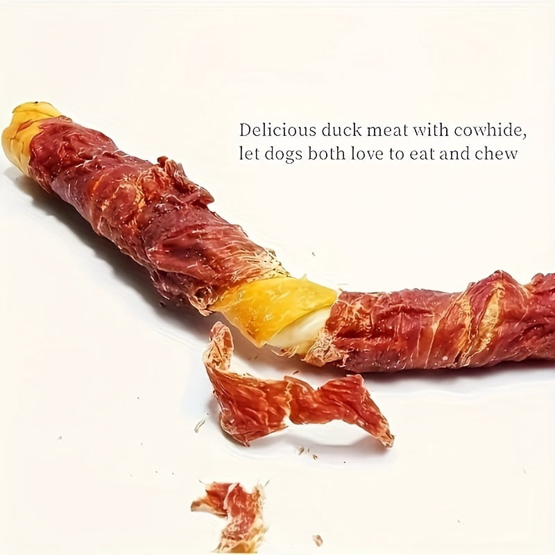 100g/500g(3.53oz/1.1LB) Duck Wrapped Rawhide Sticks, Dog Treats For Small, Medium, & Large Dog, Made With Real Duck, Rawhide - Healthy, Easily Digestible, Dog Chews Long Lasting