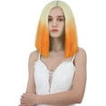 thumbnail image 7 of Blonde Orange Wigs Lace Front Wigs Synthetic Wigs for Women Short Straight Bob Wigs Middle Part Cosplay Wigs 14 Inch, 7 of 7