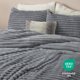 thumbnail image 5 of Juego de edredón Bedsure Fluffy Queen Size, gris, 3 piezas, 5 of 7