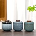 thumbnail image 5 of GROWTH TANK Travel Ceramic Tea Pot Set Ceramic 1 Pot 2 Cups Tea Set Tea Infuser Crockery Travel Tea Set for Office Home Camping Adults Teafans Gift Grey, 5 of 5