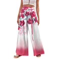 Biziza Women's High Waisted Wide Leg Pants Floral Print Pleated Baggy