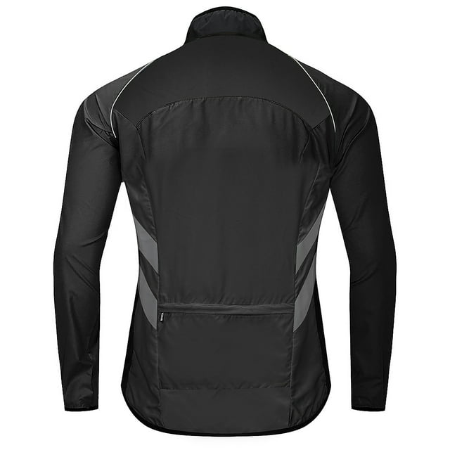 Riwcyla Men Cycling Jacket Windproof Reflective Long Sleeve Biking Jersey Bike Jacket for Riding Running Jogging