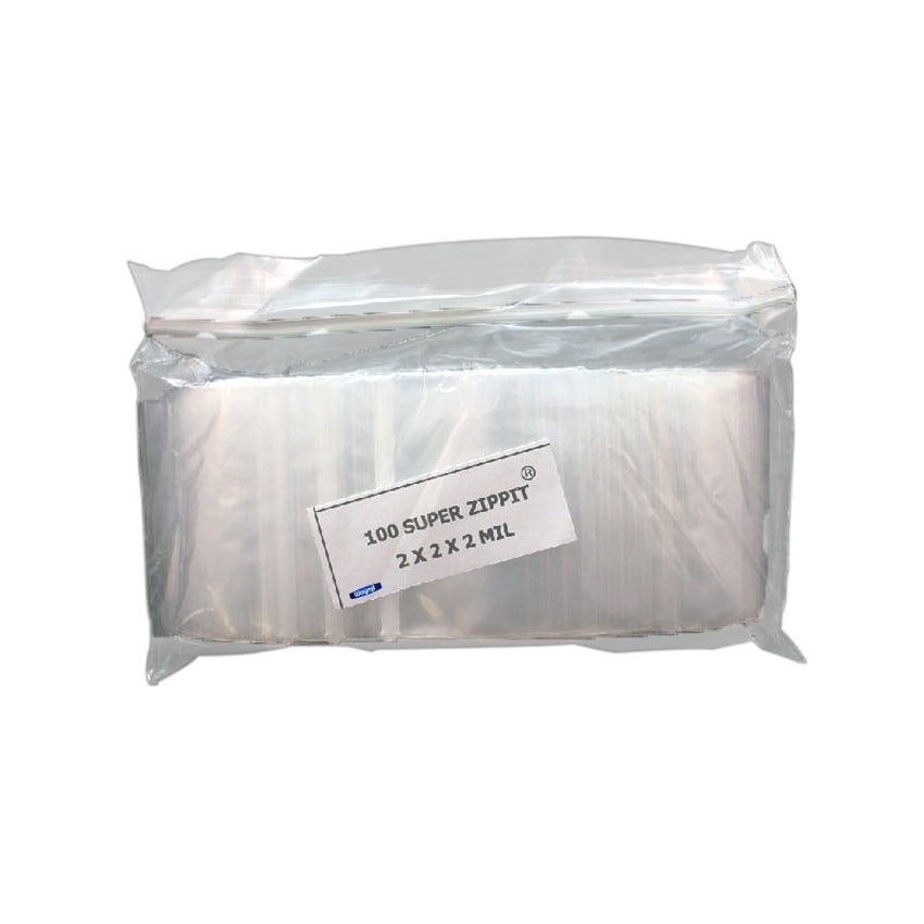 100 2"X2" SMALL SQUARE ZIP LOCK BAGS 2MIL CLEAR POLY BAG RECLOSABLE 2X2