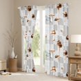 thumbnail image 3 of jejeloiu Brown Mushroom Curtains Pack of 2 (42x84 Each),Rustic Fungus Plant Curtains Blackout,Retro Graffiti Plaid Bedroom Curtains For Boys Kids,Luxury Bedroom Decor, 3 of 6