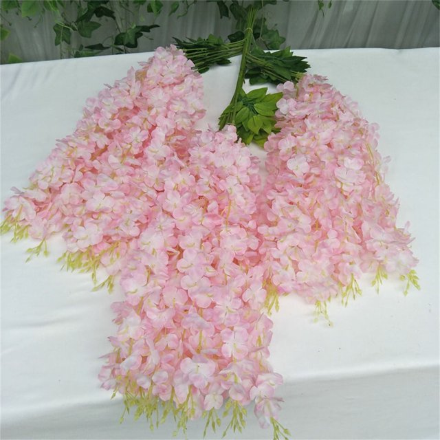 ¡Ahorros navideños! Flores artificiales Accaprate, rama de flores de imitación larga, colgante de pared, glicina artificial para boda, arco de boda, decoración de ratán, decoración otoñal para el