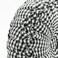 thumbnail image 4 of Lush Decor 70% Cotton, 30% Polyester Gingham Check Yarn Dyed Pleated Decorative Pillow Off White Gray Single 14" Diameter, 4 of 9