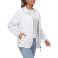 thumbnail image 2 of Avoogue Rain Jacket Womens Lightweight Waterproof Raincoat Packable Hooded Rain Coat Windbreaker with Zipper Pockets, 2 of 7
