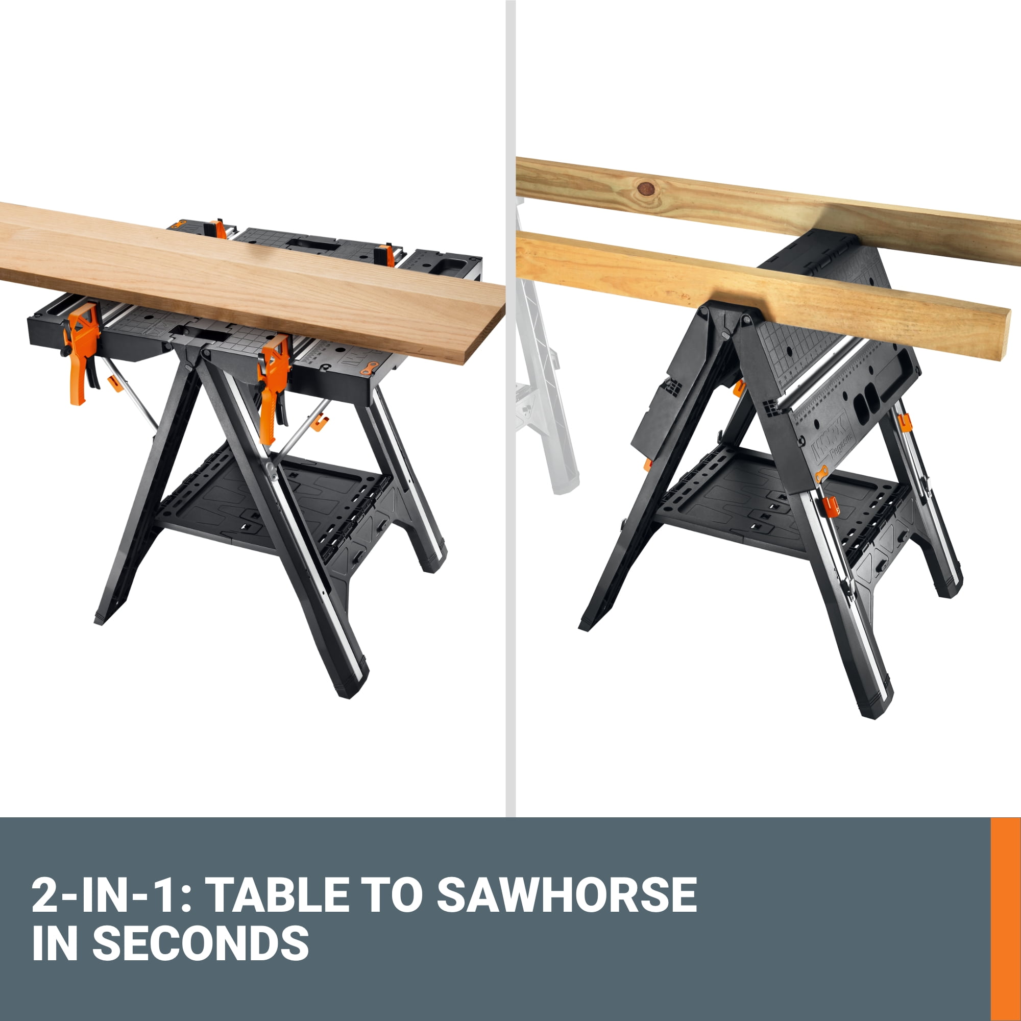 Worx WX051 Pegasus Folding Work Table & Sawhorse - Walmart.com