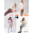 thumbnail image 5 of DOVACKA Plus Size Thigh High Socks for Women, Extra Long Knit Cotton Striped Over Knee Leg Warmers, Breathable Stretchy, Great for Halloween Costume & Cool Weather, 5 of 6