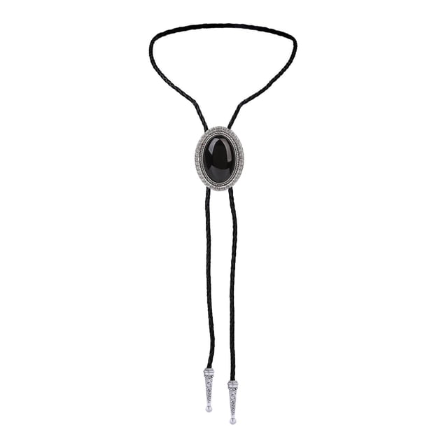 Bolo Tie para Hombres Mujeres Western Cowboy Camisa Cadena PU Cuero Cuerda Ajustable Hugo Corbata Bolo para Hombre