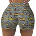 thumbnail image 2 of Lsque Modern Excavator Pattern High Waisted Biker Shorts for Women-Tummy Control Fitness Athletic Workout Running Yoga Gym Shorts,Moisture-Wicking-Small, 2 of 9