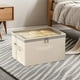 thumbnail image 5 of Caja de almacenamiento de ropa con doble cremallera visible, bolsa de almacenamiento gruesa para el hogar, armario, caja de almacenamiento grande, 5 of 6