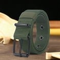 thumbnail image 2 of harmtty Men Retro Belt Easy to Wear Belt Men's Retro Style Waist Belt Adjustable Size Stretchable Comfortable Nylon Belt with Needle Buckle Students Jeans Army Green, 2 of 8