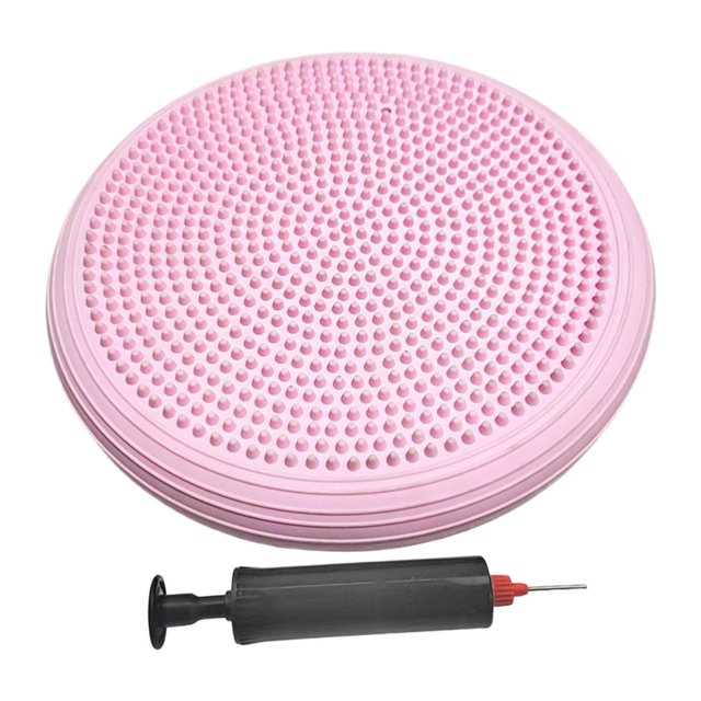 Colchoneta de equilibrio inflable con asiento de movimiento y almohadilla plana gruesa para adultos, ejercicio en casa Rosa