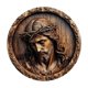 thumbnail image 2 of Belén Redondo de Madera con La Imagen de La Natividad y La Resurrección, Decoración Decorativa para Colgar En La Pared o para El Bautizo., 2 of 6