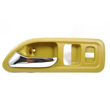 Chrome Interior Pack - PT Auto Warehouse HO-2577ME-FL - Inner Interior Inside Door Handle, Beige/Tan Housing with Chrome Lever - 2-Door Coupe, Driver Side