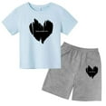 thumbnail image 4 of Conjunto de 2 piezas de camiseta y pantalones cortos para niños y adolescentes, ropa deportiva con estampado de moda coreana, conjunto de verano para bebés, manga corta, 3 a 12 años, 4 of 5
