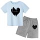 thumbnail image 4 of Conjunto de 2 piezas de camiseta y pantalones cortos para niños y adolescentes, ropa deportiva con estampado de moda coreana, conjunto de verano para bebés, manga corta, 3 a 12 años, 4 of 5
