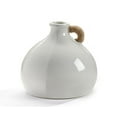 thumbnail image 1 of White Vase with Hemp Rope Handle, 1 of 1