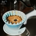 thumbnail image 2 of XBMego Hand Brewed Coffee Cone Filter Cup/Reusable Coffee Brewing Cone/Ceramic Drip Coffee Filter Single Cup Coffee Maker 2/4 Cup (4 Cup Blue), 2 of 7