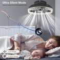 thumbnail image 3 of Jopath 16" Smart Silent Ceiling Fan with Light,Flush Mount LED Chandelier with 5 Invisible Blades, Remote Control and Timer, Dimmable Lighting for Bedroom, Living Room,Black, 3 of 9