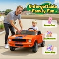 thumbnail image 4 of Joyracer Shelby GT350 Ride ons, 4WD 24 Volt Ride on Toys for Kids, 2 Seats Electric Car with Remote Control, Ride on Cars, Toy Gift with LED Lights, Music, Horn, Bluetooth, USB, Orange, 4 of 13