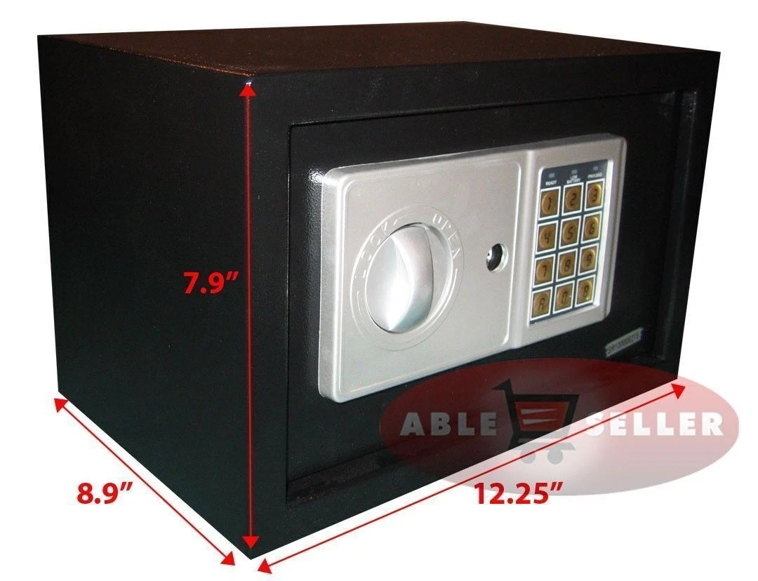 NEW DIGITAL ELECTRONIC SAFE SECURITY BOX WALL JEWELRY GUN CASH BLACK MEDIUM SZE