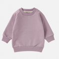 thumbnail image 3 of WAVSUF Girls Raglan Sweatshirt, Crew Neck Loose Fit Long Sleeve Fall Warm Solid Pullover Purple 4, 3 of 6