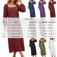 thumbnail image 3 of Women's Square Neck Long Sleeve Maxi Dress, Elastic Cuff Loose Fit Flowy Dress for Vacation Daily Wear Fall Wedding Guest, Women's Plus L, 3 of 9