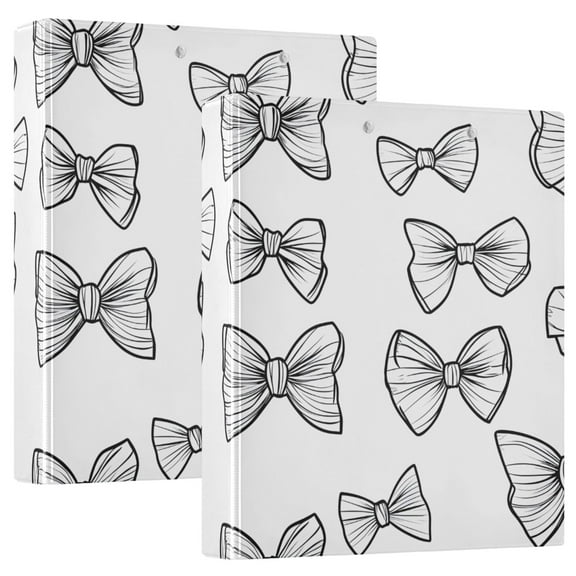 ALAZA Bows Hardcover 3 Ring Binder 1.5" Round Rings Interior Pockets Binders Organizer 2 Pack