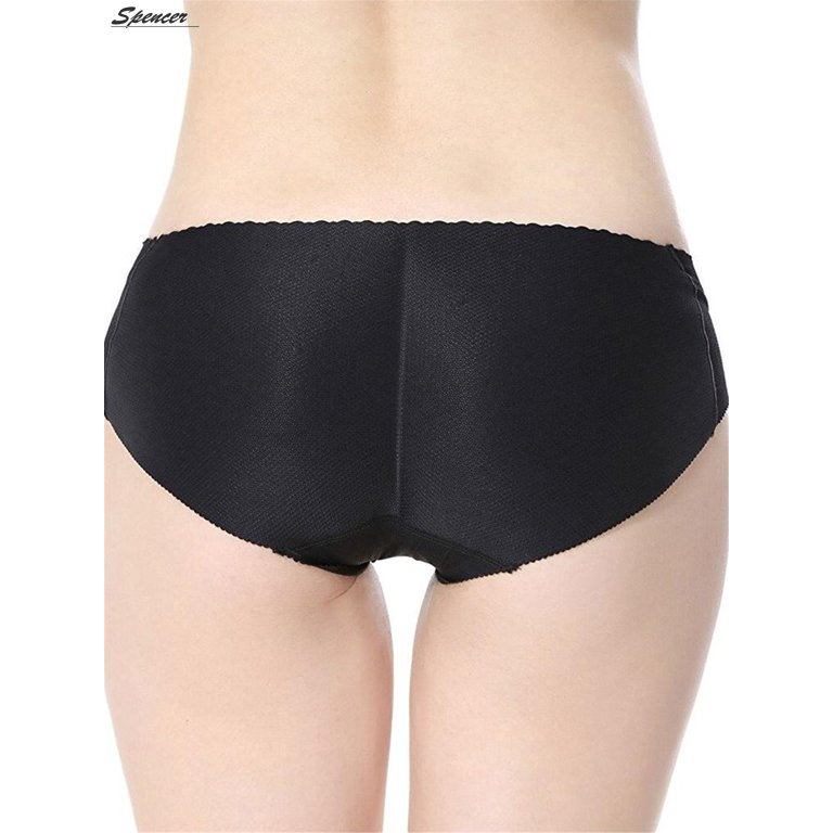 Spencer Women's Sexy Padded Seamless Control Butt Lifter Brief Hip Enhancer  Panties Underwear Shapewear Black,XL