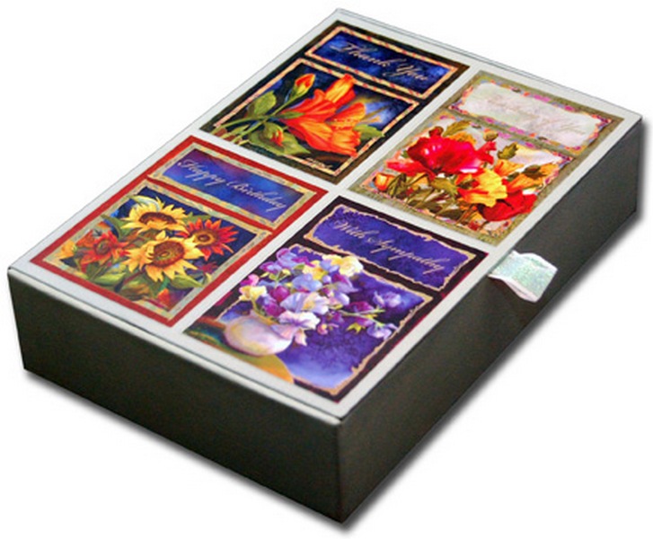 LPG Greetings Beautiful on Silk Box of 16 All Occasion Nancy Dunlap