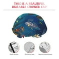 thumbnail image 3 of KLL Underwater Fish Turtle Pattern Shower Cap & Bath Cap for Women,Reversible Oversized Waterproof Shower Caps for all Hair Lengths,Elastic Reusable Bathing Hair Cap, 3 of 6