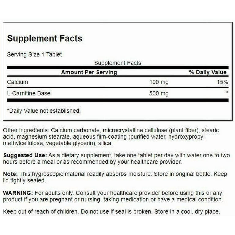 swanson l carnitine review Swanson L-Carnitine Supplement Tablets, 500 mg, 100 Count