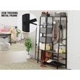 thumbnail image 3 of Hall Tree, Coat Rack with Shoe Bench for Entryway with 10 Hooks, 6-Tier Shelves, 15.56"D x 47.44"W x 70.67"H, Gray, 3 of 9