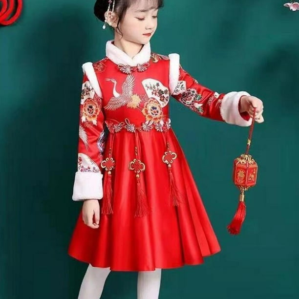 Chinese Traditional Girls Dress New Year Dress Exquisite